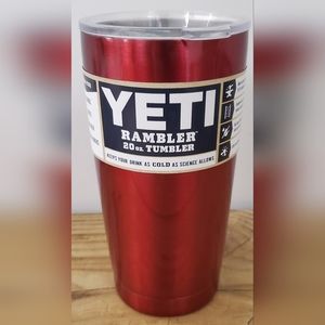 New Yeti Rambler Red 20oz Tumbler Stainless Steel